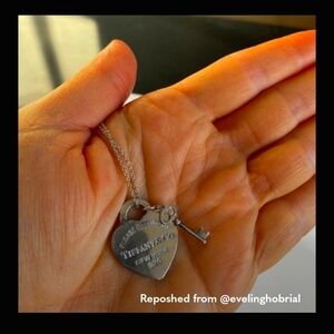 Tiffany & Co. Heart 925 silver Co Sterling Necklace WITHOUT KEY